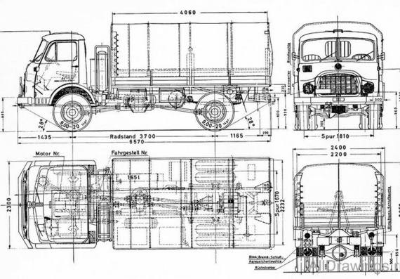 Steyr 680 M (1967) чертежи (рисунки) грузовика